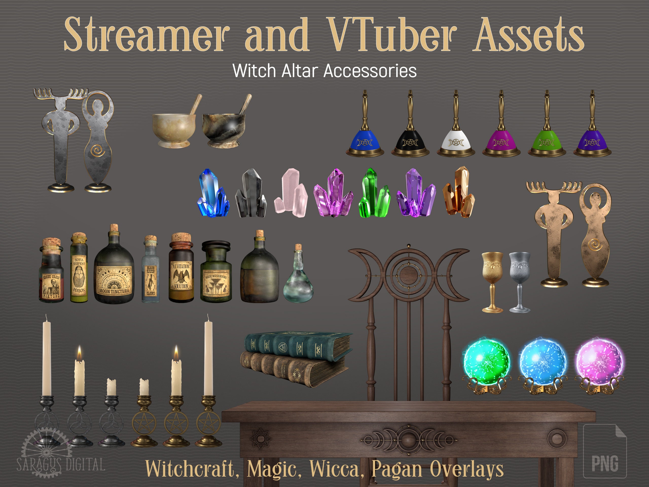 Witchy Altar Twitch Streamer and Vtuber Assets Witch Kitchen Etsy