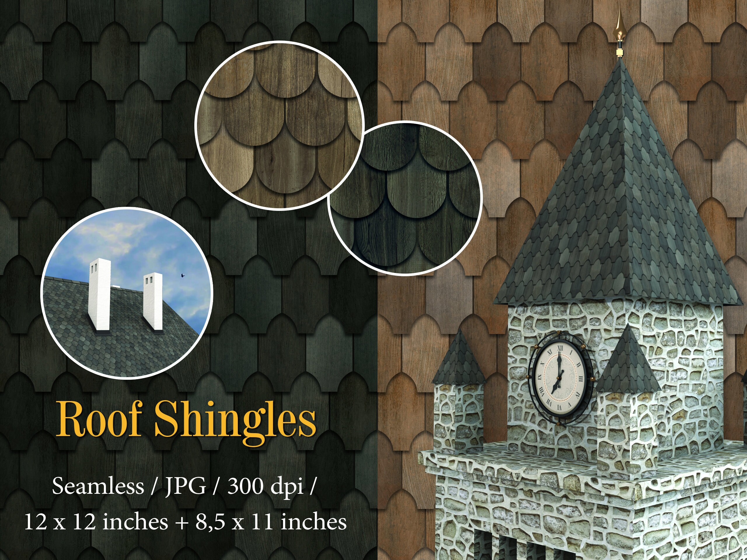 Dollhouse Roofing, Cottagecore Miniature Roof Tiles, Wood Cedar Shingle ...