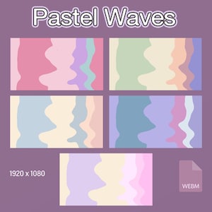 Waves Stream Stinger Transitions, 5 Pastel Twitch Transitions, Change Streaming Scenes for OBS, Streamlabs