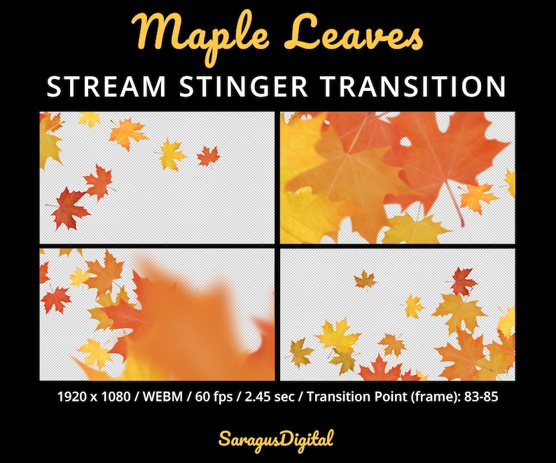 Autumn Leaves Transition, Fall Twitch Stinger, Animated Stream Overlay ...