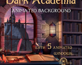 Medieval Room VTuber Background with Fantasy and Witchcraft Theme, Animated Twitch Overlay