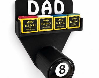 Personalized 8 Ball Pool Chalk & Triangle Wall Holder
