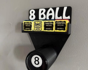 Personalized 8 Ball Pool Chalk & Triangle Wall Holder