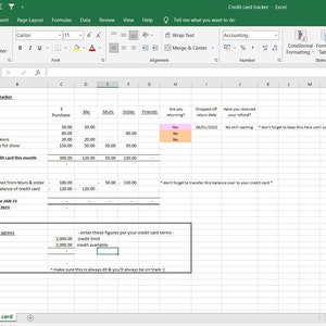 Credit card balance tracker