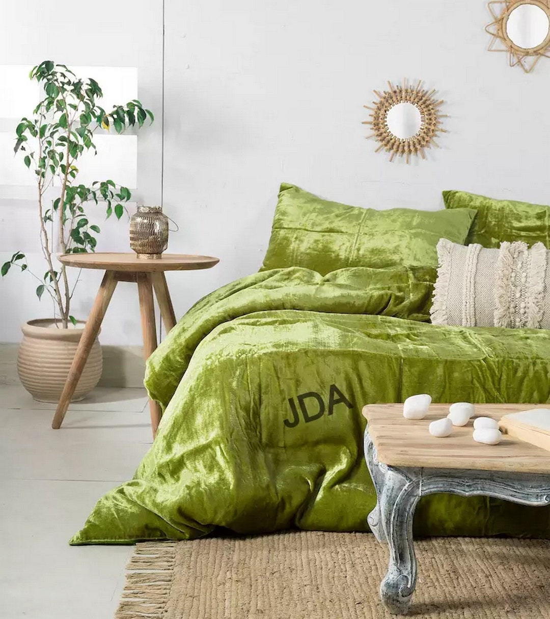 3pcs Set Luxury Green Velvet Duvet Cover Velvet Duvet Cover Etsy UK