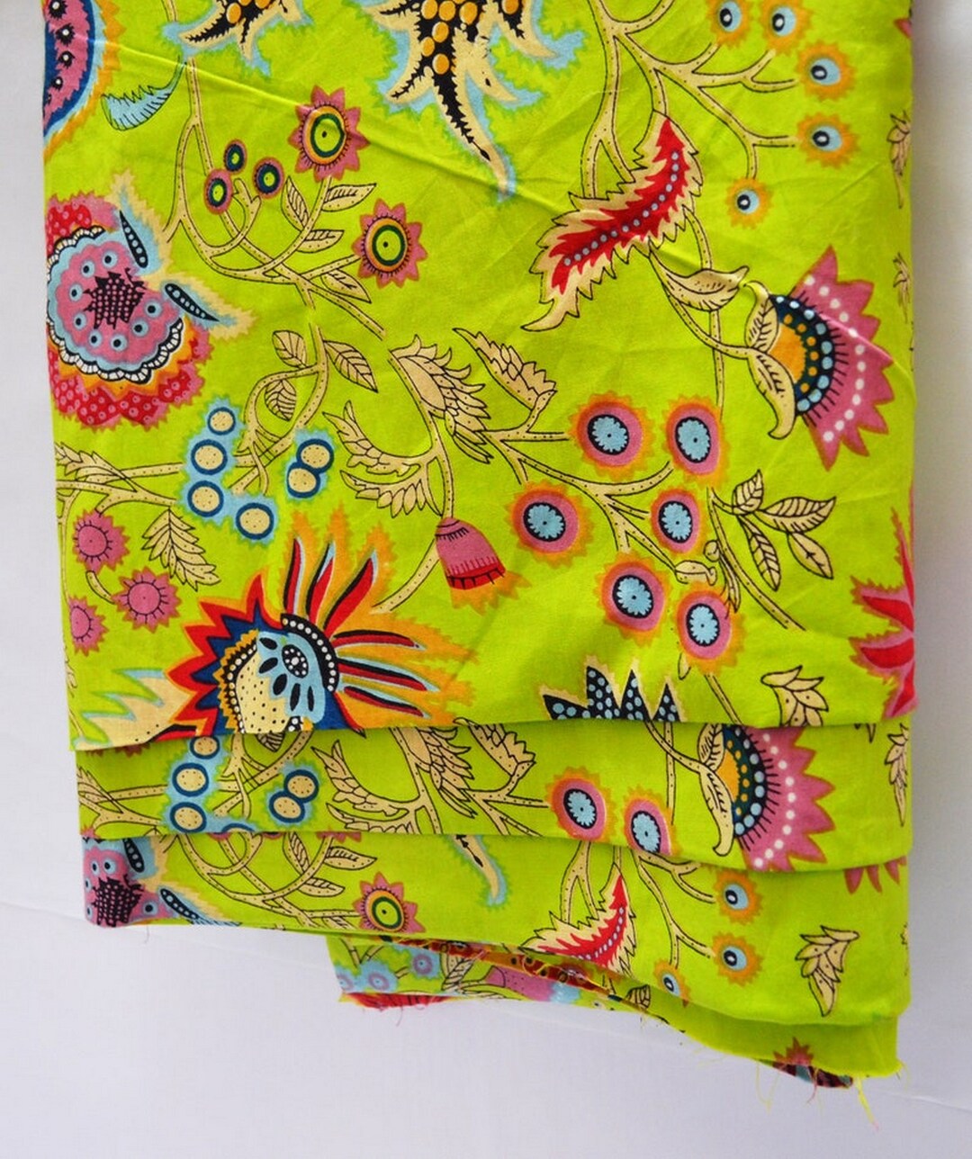 Mukut Fabric Indian Cotton Fabric Screen Print Fabric Etsy