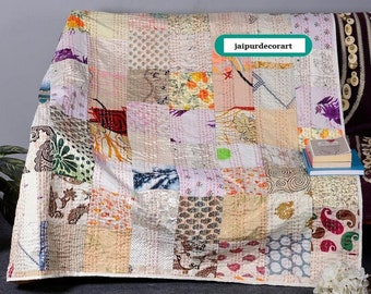 Boho Patchwork Quilt Kantha Quilt Handgemacht Vintage Quilts Boho King Size Bettwäsche Decke Tagesdecke Quilting, Weihnachtsgeschenk