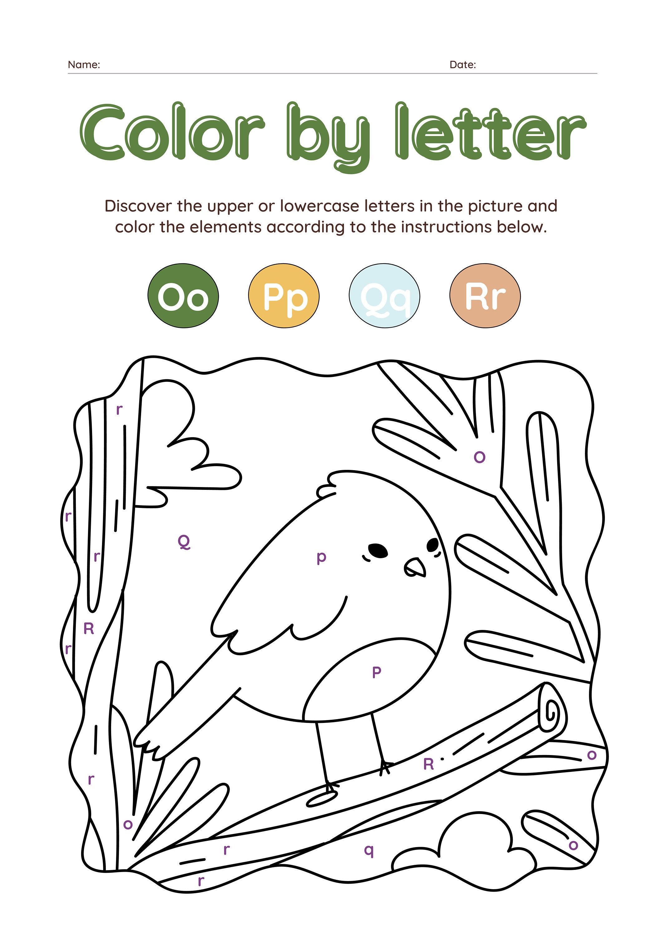 Coloring Specific Letters Colour by Letter - Etsy