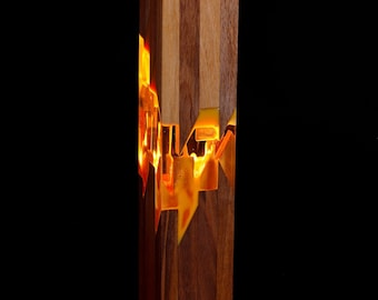 Epoxy resin wooden lamp, table decor light, bedside lamp, No29