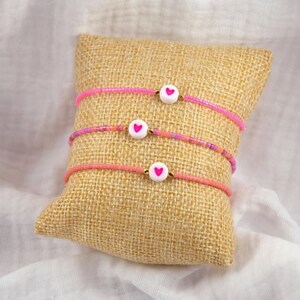 Elastic Miyuki Delicas beaded bracelet / Pink October Collection