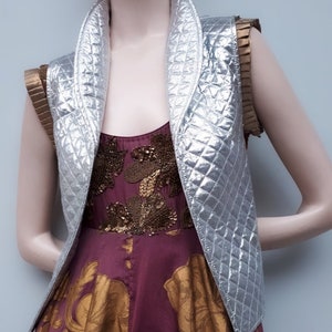 Vintage Silver Metallic 60s Jacket West 1960s Space Age Bolero