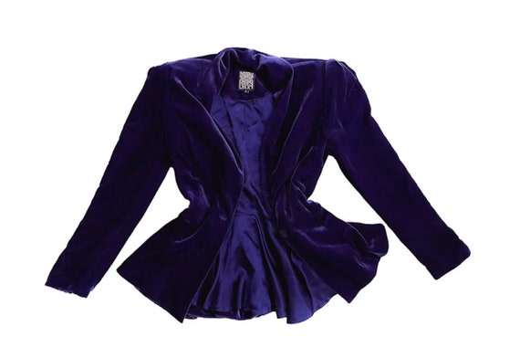 Buy BIBA Purple Velvet Jacket 70s Blazer Violet 1970s Peplum Online in India Etsy