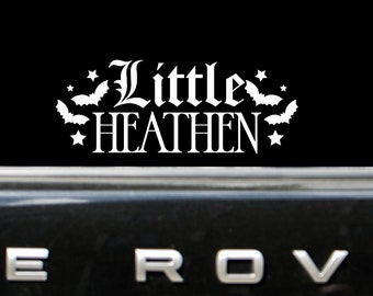 Little Heathen Funny Vinyl Decal, Bats Bumper Sticker, Lilith Sticker, Atheist Humor, Laptop Skin, Indoor/Outdoor Sticker, Truck Car Accents