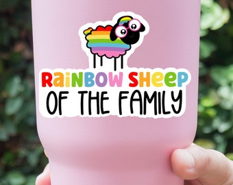 Regenbogen Schaf der Familie Aufkleber, Pride Ally Stationär, Gleichheit, Liebe ist Liebe, LGBTQIA + Support