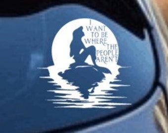 Ich will nicht dort sein, wo die Leute nicht sind Lustiger Vinyl-Aufkleber, anti-sozialer Autoaufkleber, Einsiedler, Frontscheibe, Laptops, Notebooks, Schließfächer