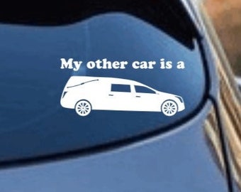 My Other Car Is A Hearse Vinyl Decal, Funeral Home Gift, Mortician Bumper Sticker, Medical Examiner Window Cling, Undertaker Last Responder