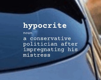 Hypocrite Politician Definition, Fundamental Women's Rights Bumper Sticker, Roe V Wade Vinyl Decal, Reproductive Rights, Political Sticker
