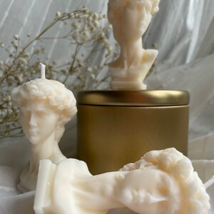 Mini David Soy Candle | Unique Gift | Handmade | Natural | Modern Trendy Aesthetic | Decorative Pillar Candles