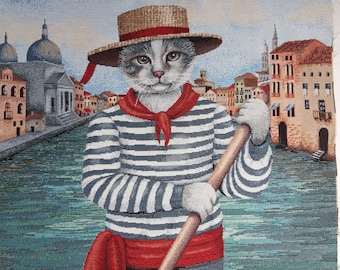 Jacquard tile, tapestry panel, for bag or cushion, furnishings, home decor