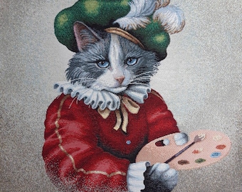 Jacquard square, tapestry panel, for bag or cushion, home furnishings, home decor