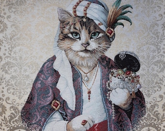 Jacquard tile, tapestry panel, for bag or cushion, furnishings, home decor