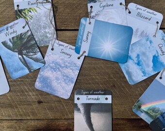 Types of weather flash cards