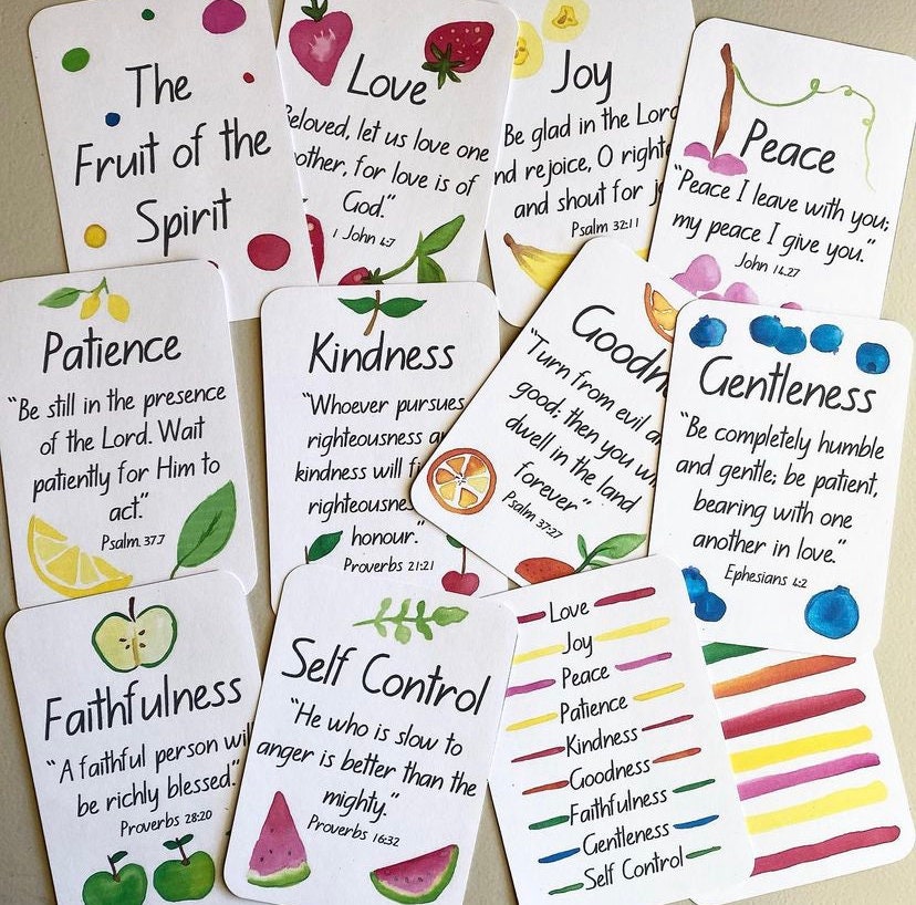 Fruit of the Spirit Flashcards Etsy