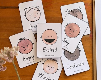 Printable Emotion Flashcards: set of 12 x 2