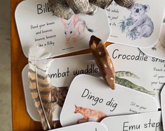 Australian animal movement flash cards
