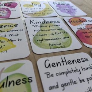 Fruto del Espíritu, Tarjetas didácticas
