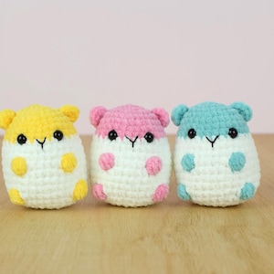 Schema all'uncinetto per "Pom the hamster 2.0". Crea il tuo adorabile criceto. Solo schema amigurumi. Schema olandese e inglese. Peluche criceto fai da te. immagine 6