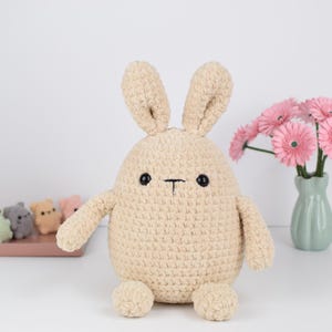 Chubby bunny crochet pattern. Make your own cute chubby bunny for easter. Amigurumi pattern in English