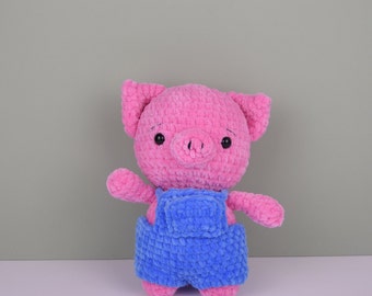 Oink the pig crochet pattern. DIY amigurumi crochet pattern. Make your own adorable pig. Great gift. English PDF pattern, US terms.