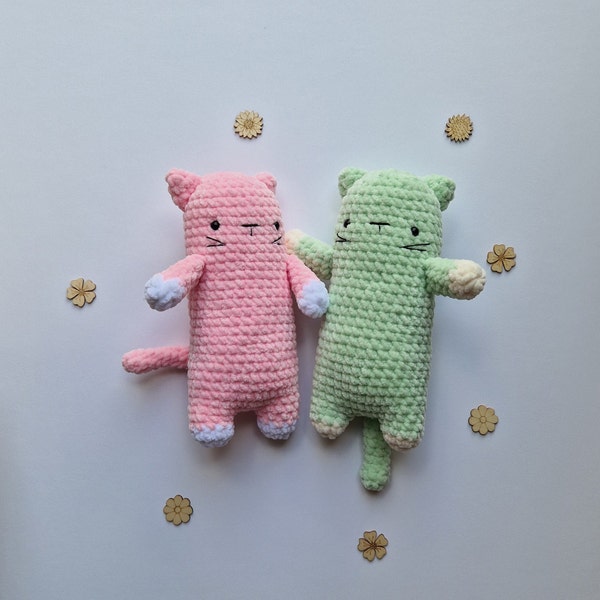 Small long cat crochet pattern. Make your own cute amigurumi long cat. Crochet pattern only, available in English and Dutch. DIY cat crochet
