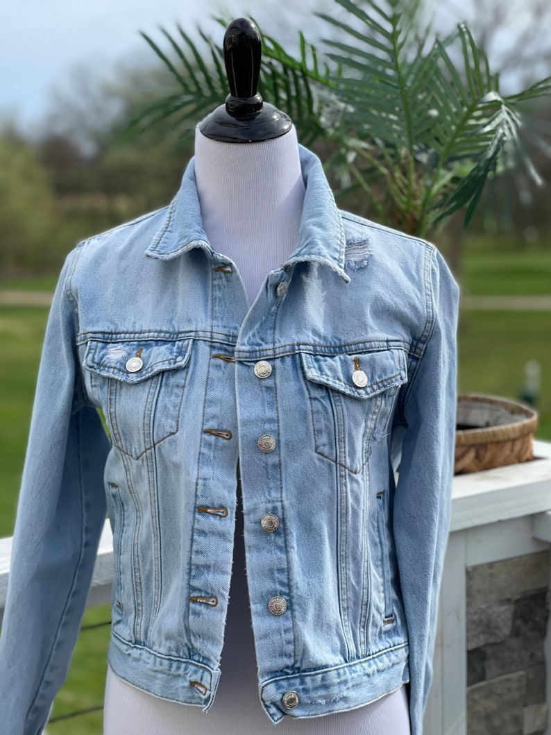 Upcycled Crochet Jean Jacket Etsy