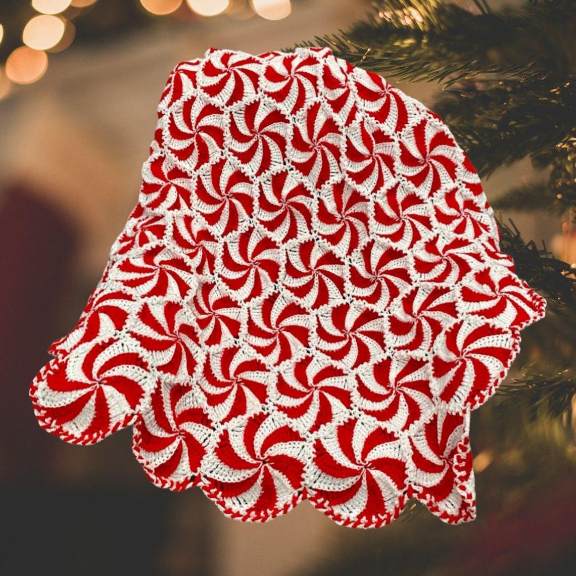 Made to Order, Handmade Crocheted, Peppermint Swirl Candy Blanket ...