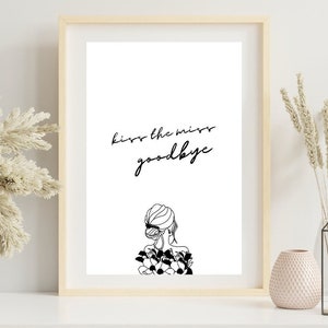Kiss the Miss Goodbye Poster | Bachelorette Party Reminder | Printable PDF A4 | Bachelorette Party Idea | Digital Download | Bride&#39;s Gift
