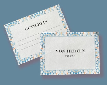 Voucher templates to print | PDF pattern mix A6 | Digital template for birthdays, Easter, Christmas, anniversaries | DIY gift idea