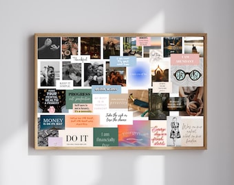 Vision Board Template Canva A3 | Digital Vision Board PDF for printing | Visualize goals | Instant download | Annual planning