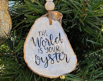 Gilded Oyster Shell Ornament: The World is Your Oyster
