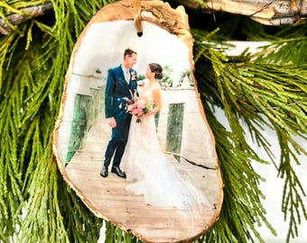 Custom Photo Oyster Shell Ornament | Personalized Memory Ornament I Wedding | Engagement I Christmas