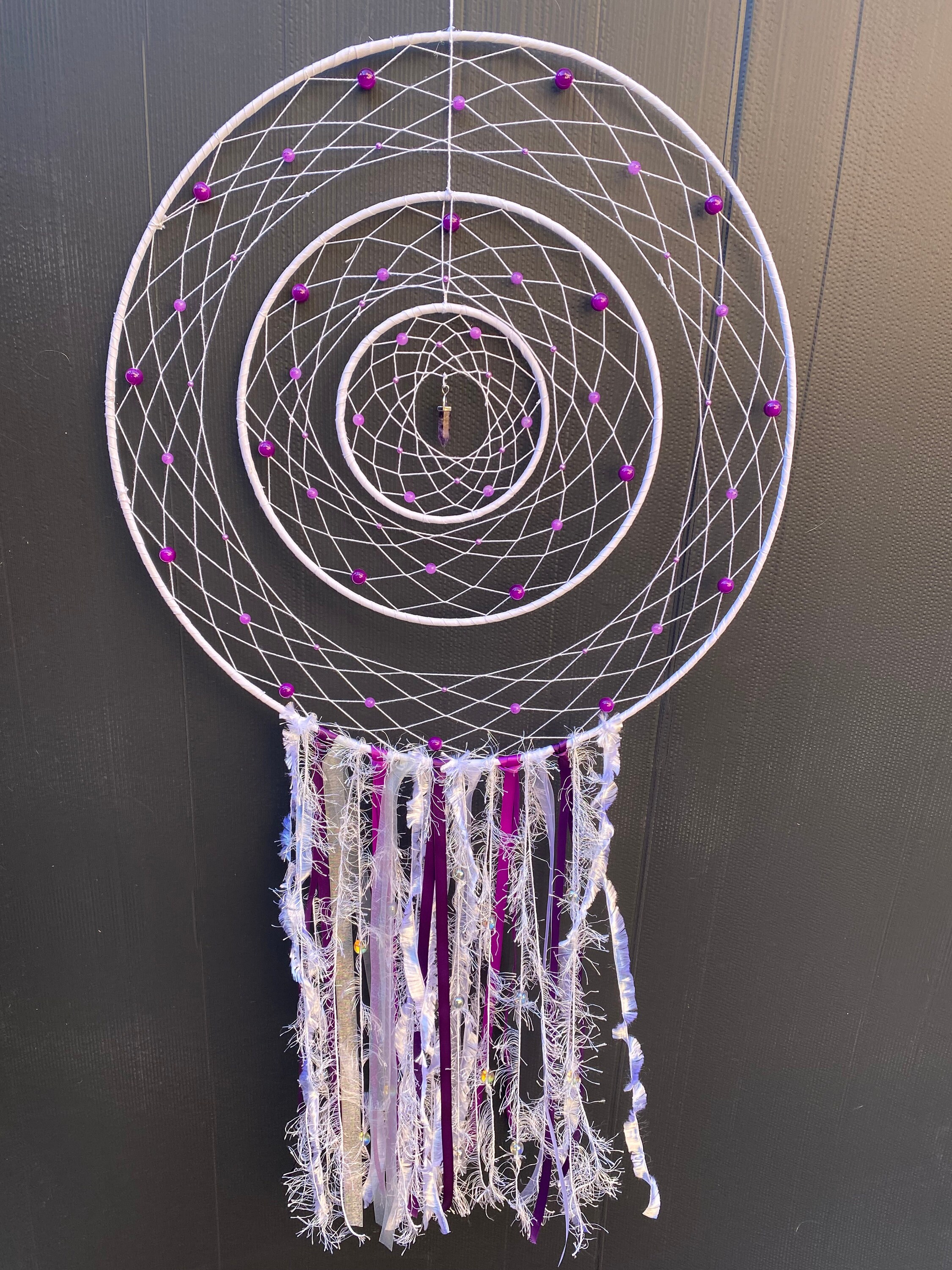 Dream Catcher, Handmade Spinning Dream Catcher, 50cmx100cm, White and
