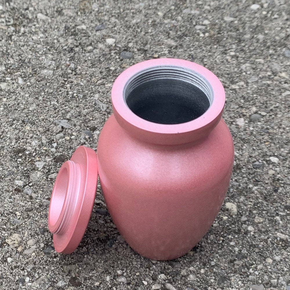 Rose Small Urn, Pink Mini Urn for Human Ashes or Pet Ashes, Cremation Keepsake Urn, With Velvet