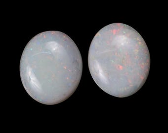 Australian Opal Gemstone, Loose Cabochon, 12x10 mm Earrings Making Pair, Matched Stones, October Birthstone, Jewelry Making, SKU2615