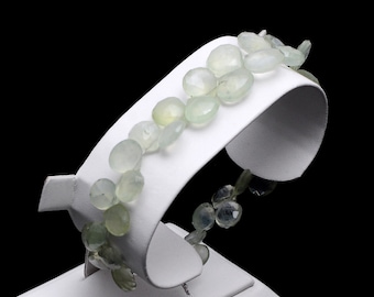 Natural Prehnite Gemstone Beaded Bracelet, Unique Handmade Heart Shape Stone Jewelry, (NK087)