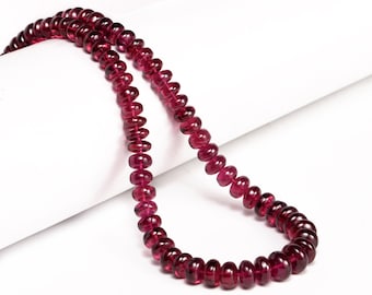 AAA Quality Rhodolite Garnet Smooth Rondelle Beads, 5-8.5mm Jewelry Gemstone, Necklace & Bracelet Making, SKU2017