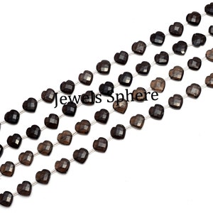 AA Quality Smoky Quartz Faceted Heart Shape Briolettes, Smoky Quartz Heart Shape Fancy Briolettes, Faceted Handmade Briolettes, SKU805