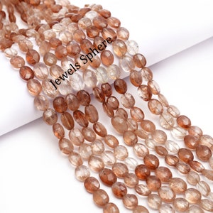 Brown Topaz Faceted Oval Beads, Brown Topaz Oval, Topaz Oval Beads, Brown Topaz Jewelry Making Gemstone Beads, 10 Inch Strand, SKU1396