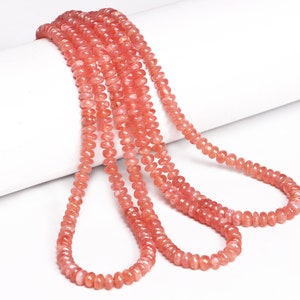AA Quality Rhodochrosite Smooth Rondelle Beads, Rhodochrosite Smooth Beads, Rhodochrosite Rondelle Beads, Jewelry Making Beads, SKU2158