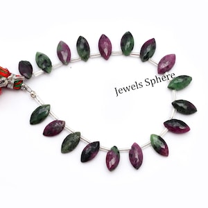 Ruby Zoisite Marquise Beads, Natural Multi Ruby Marquise Faceted Beads, Wholesale Ruby Zoisite Beads, Gemstone Beads Supplier (SKU1355)